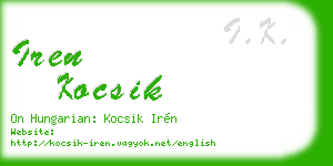 iren kocsik business card
