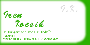 iren kocsik business card